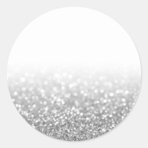 Silver Glitter Anpassningsbar Trendig Runt Klistermärke