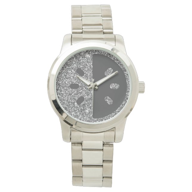 Silver Glitter Armbandsur (Framsida)