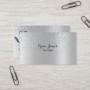 Silver Glitter Beauty Salon Affärs Kort