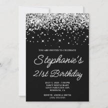 Silver Glitter Black 21:a födelsedagen
