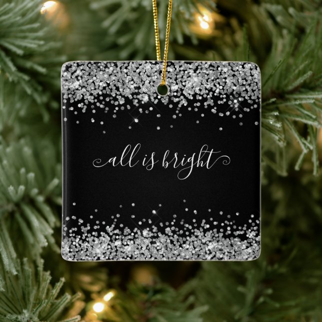 Silver Glitter Black All är ljust Namn år Julgransprydnad Keramik (Träd)
