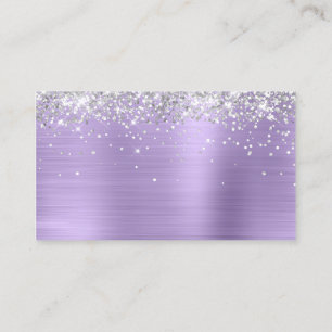 Silver Glitter Blek Lila Foil Blank Placeringskort