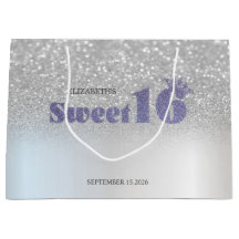 Silver Glitter Bokeh Söt 16 Krona
