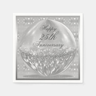 Silver Glitter Boll Napkins Pappersservett