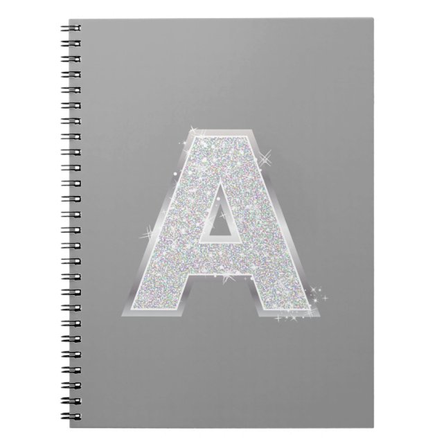 SILVER GLITTER BREV A ANTECKNINGSBOK (Framsidan)