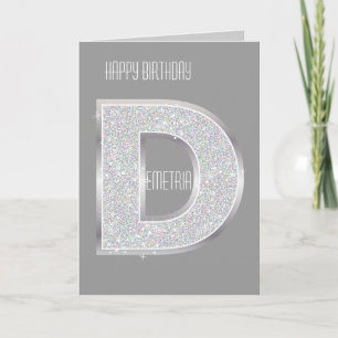 SILVER GLITTER BREV D KORT