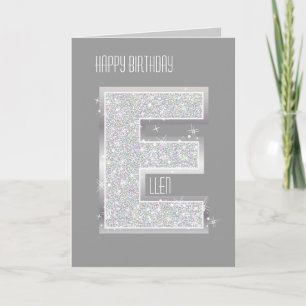 SILVER GLITTER BREV E KORT