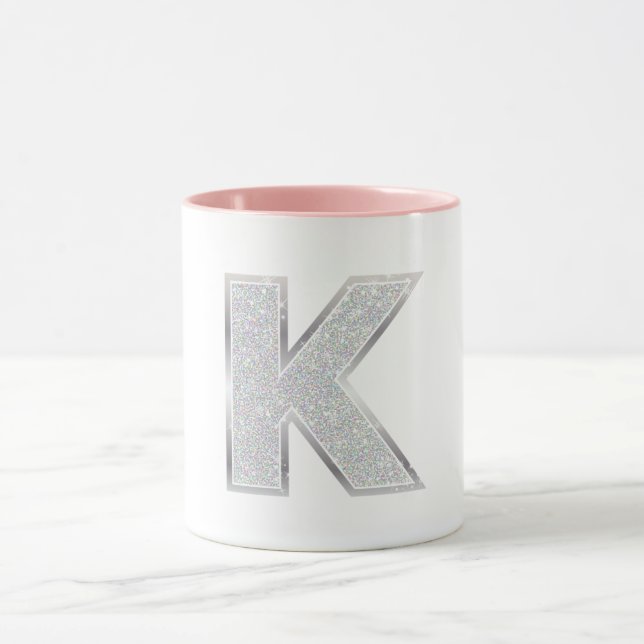 SILVER GLITTER BREV K MUGG (Center)
