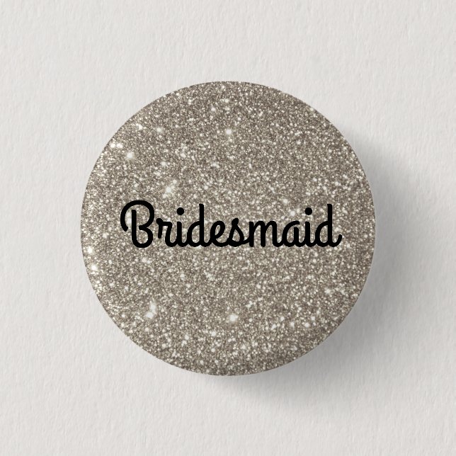 Silver Glitter Bridesmaid Knapp (Framsida)