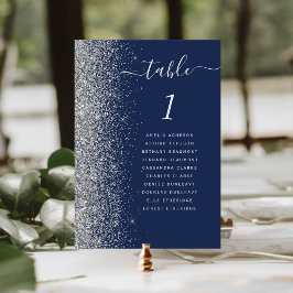 Silver Glitter Bröllop Bordsnummer