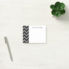 Silver Glitter Chevron Notes Post-it Block