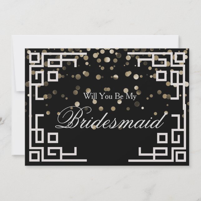 Silver Glitter Confetti är du min Bridesmaid Inbjudningar (Framsida)