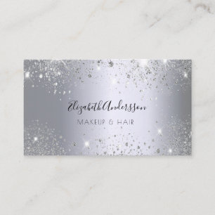 Silver glitter damm metall smink hårskönhet visitkort