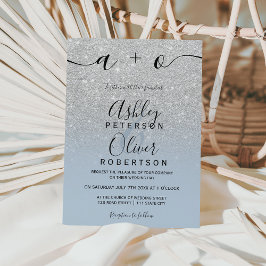 Silver glitter, dammblått bröllop