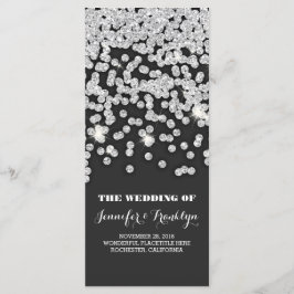 Silver Glitter diamanter Bröllopsprogram Program
