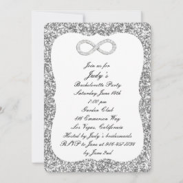 Silver Glitter Diamond Infinity Bachelorette Party Inbjudningar