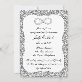 Silver Glitter Diamond Infinity Förlovningsfest Inbjudningar