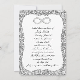 Silver Glitter Diamond Infinity Möhippa Inbjudningar