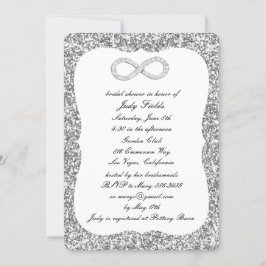 Silver Glitter Diamond Infinity Möhippa Inbjudningar