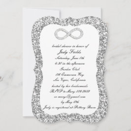 Silver Glitter Diamond Infinity Möhippa Inbjudningar