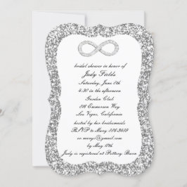 Silver Glitter Diamond Infinity Möhippa Inbjudningar