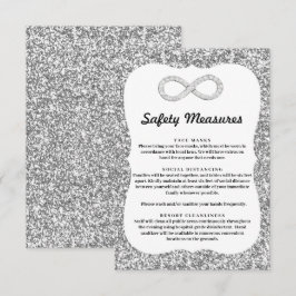 Silver Glitter Diamond Oändlighet Säkerhetsåtgärde Tilläggskort