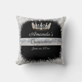 Silver Glitter, Diamond Princess Krona Quince Kudde