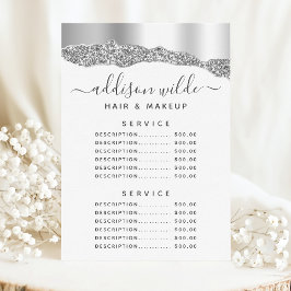 Silver Glitter Diamonds Glam Service Pris Menu Meny