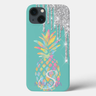Silver Glitter Drips Ananas Mint Grön