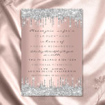 Silver Glitter Drips Silver Grå Bröllop Sweet 16th Inbjudningar<br><div class="desc">florenceK elegant lyx event</div>