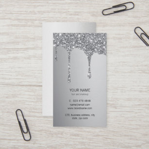 Silver Glitter Driver metallisk Shine Makeup Artis Visitkort