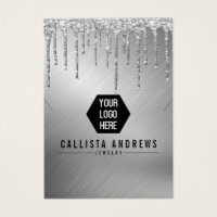 Silver Glitter Drives Logotyp Necklace Visning