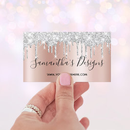 Silver Glitter Drives Ro Guld Ombre Online Store Visitkort