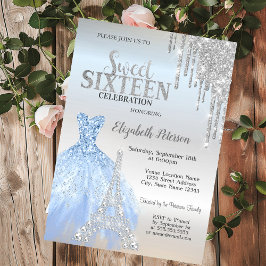 Silver Glitter-drivrutiner,Dress,Eiffel Torn Sweet Inbjudningar