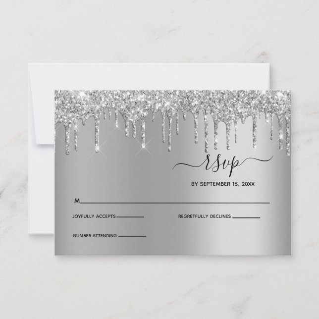 Silver-Glitter-drivrutiner Elegant bröllop OSA (Framsida)