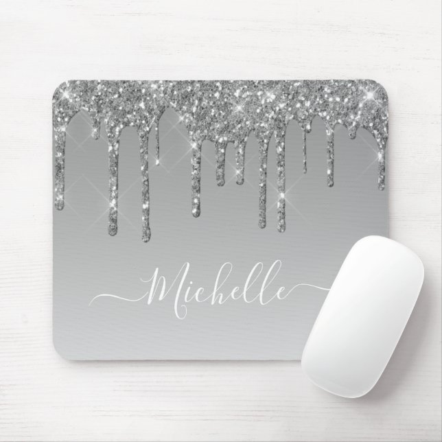 silver glitter droppmussla musmatta (Med mus)