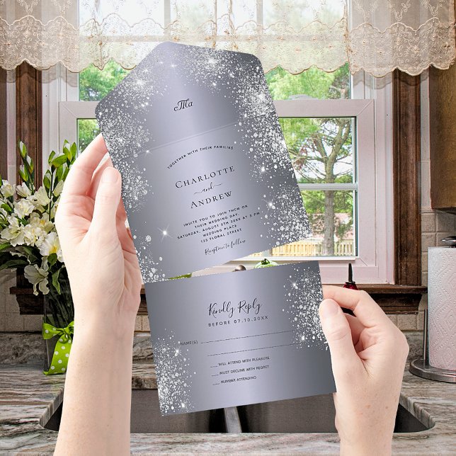 Silver glitter elegant bröllop (Skapare uppladdad)