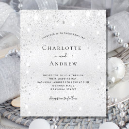 Silver glitter elegant bröllop