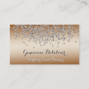Silver Glitter Elegant Brons Evenemangsplanerare Visitkort