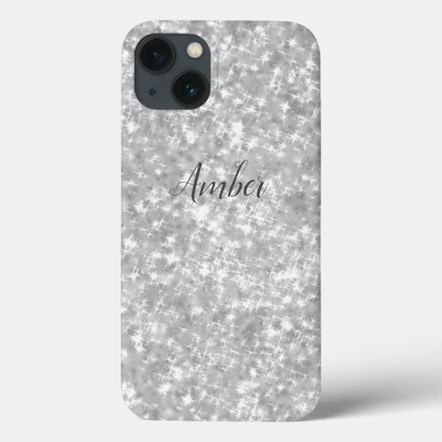 Silver Glitter Elegant Personlig (Baksida)