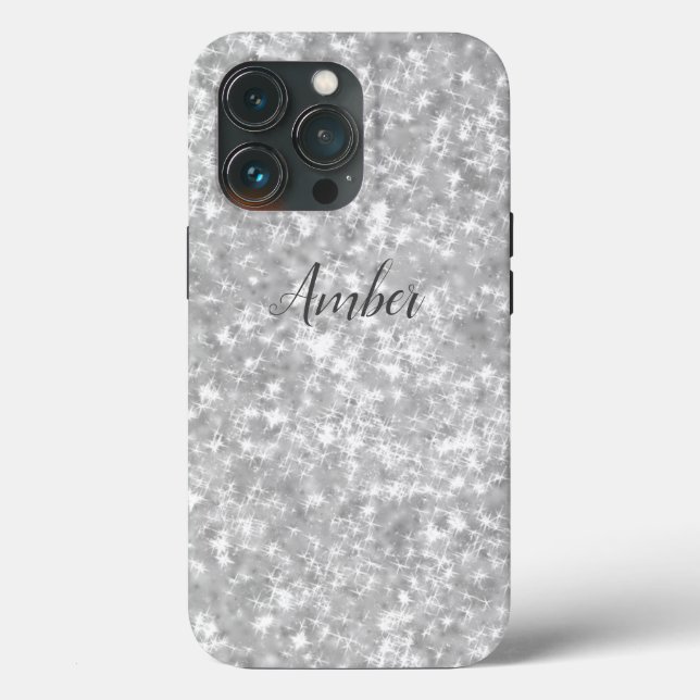 Silver Glitter Elegant Personlig (Baksida )