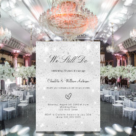 Silver glitter elegant Vow förnyelse bröllop Inbjudningar