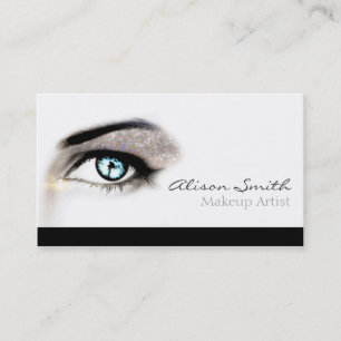 Silver glitter eyeshadow - Makeup Artist Visitkort