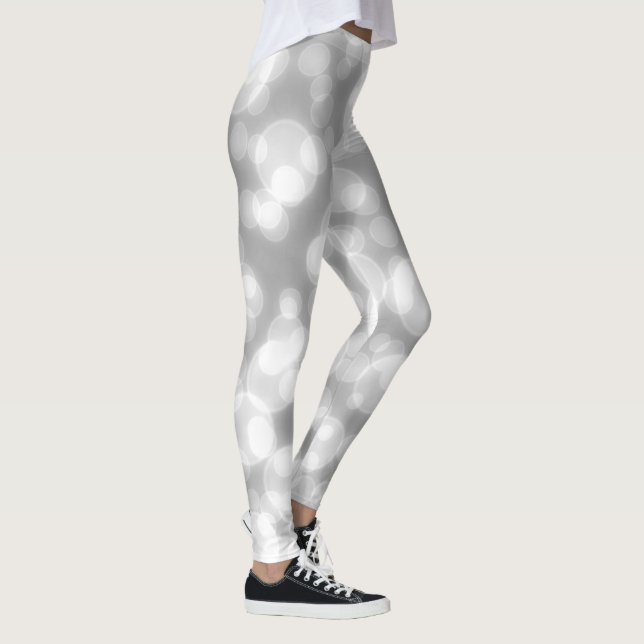 Silver Glitter Faux Foil Bokeh Leggings (Höger)