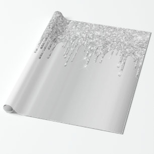 Silver glitter fyller gnistra i presentpapper
