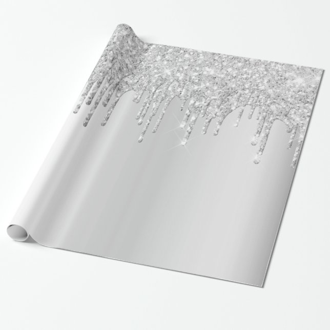 Silver glitter fyller gnistra i  presentpapper (Utrullad)