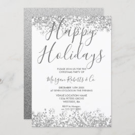 Silver Glitter Glad helg eller Party Inbjudningar