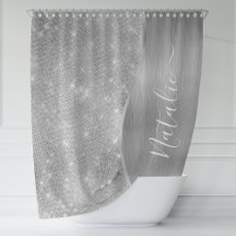 Silver Glitter Glam Bling Personlig Metallic