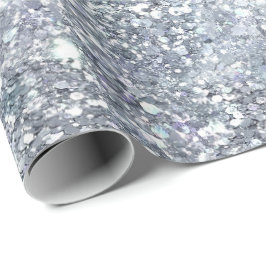 Silver Glitter Glam Bling Trend Snyggt ger henne Presentpapper