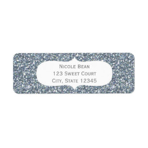 Silver Glitter Glamour Födelsedagsadressetiketter Returadress Etikett